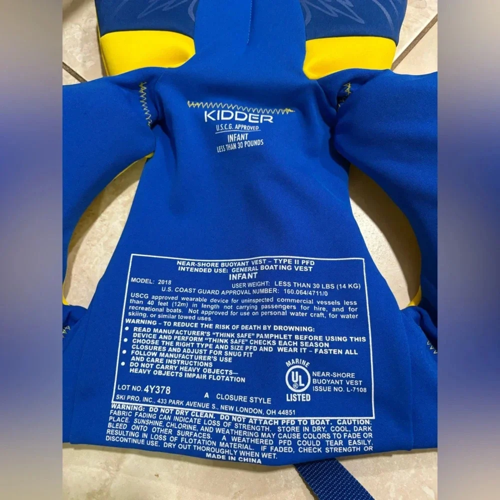 Kidder swim vest for 1-2 year